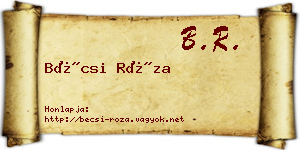 Bécsi Róza névjegykártya